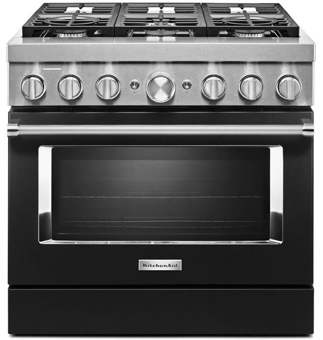 KitchenAid® 36" Imperial Black Pro Style Dual Fuel Range