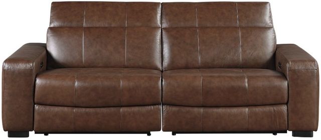 Homelegance® Sutton 2-Piece Brown Leather Power Reclining Loveseat with Power Headrests and Charging Ports-1