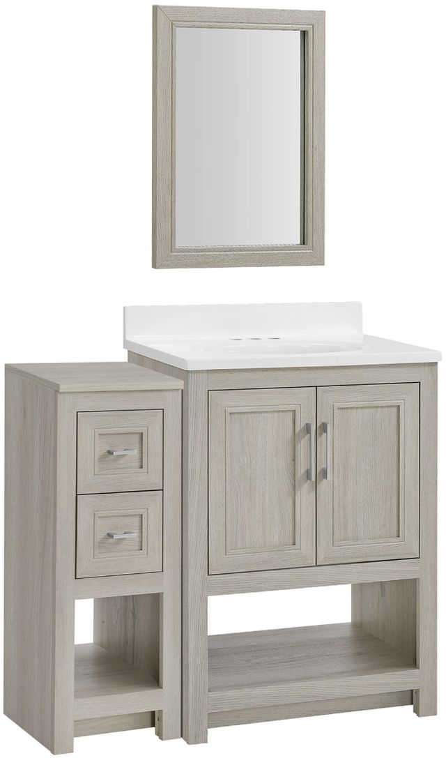 Linon Barkley Sandstone 25" Vanity Mirror and Floor Cabinet-0