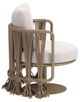 Zuo® Modern Uzel Brown/White Aluminum Fabric Outdoor Accent Chair-2