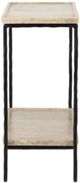 Currey & Company Boyles Travertine Side Table with Iron Base-2