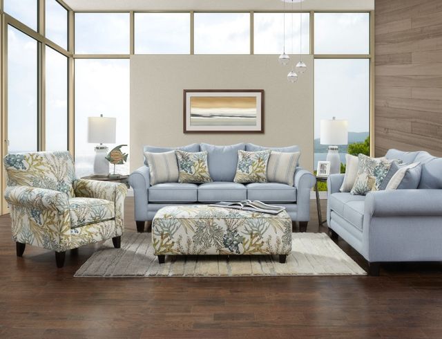 Fusion Furniture Labyrinth Sky Blue Sleeper Sofa-1
