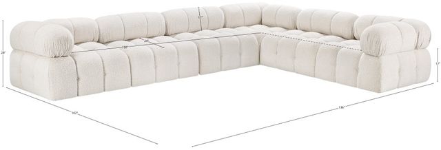 Meridian Furniture Ames 6-Piece Cream Upholstered Modular Sectional-3