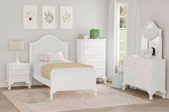 Elements International Jesse 4-Piece White Youth Full Panel Bedroom Set-4