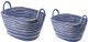 A & B Home Set of 2 Blue/White Baskets-0