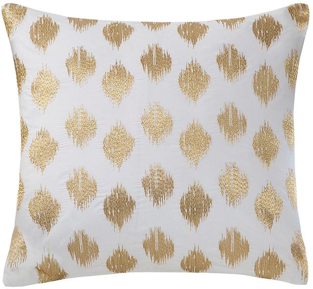 Olliix by INK+IVY Gold Nadia Dot Metallic Gold Embroidery Pillow-0