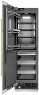 ZLINE Autograph Edition 24 in. 12.4 Cu. Ft. Column Freezer in Satin Stainless Steel with Graphite Gray Interior and Champagne Bronze Accents-1