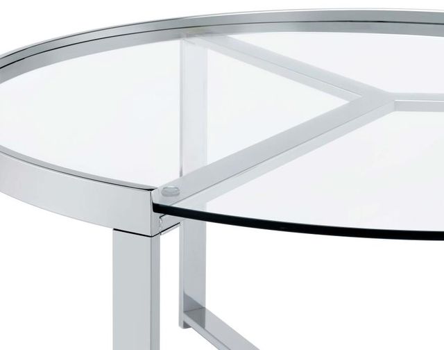 Coaster® Delia 2-Piece Glass Top Nesting Coffee Table with Chrome Base-2