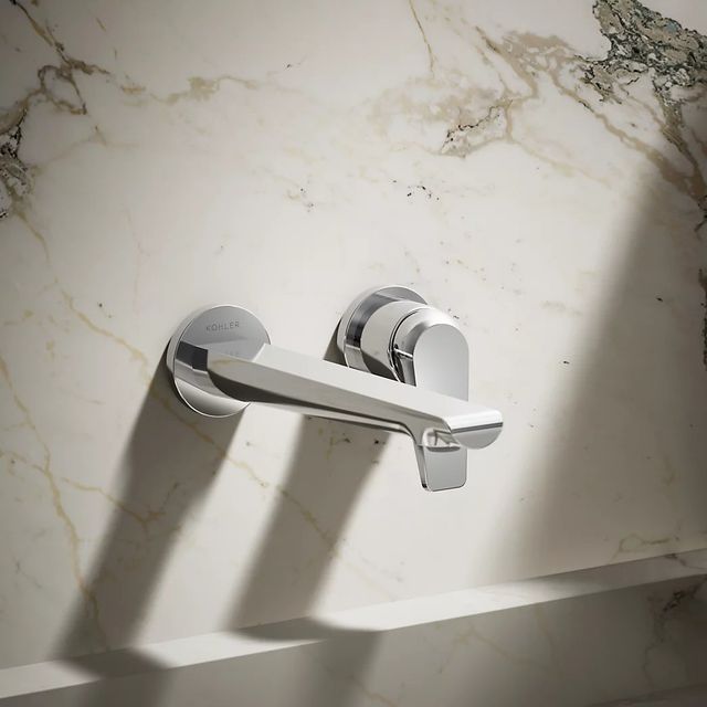 KOHLER® Avid® Polished Chrome Wall-Mount Bathroom Sink Faucet-3