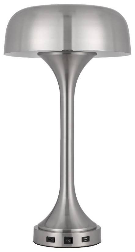 Cal® Lighting & Accessories Mushroom Brushed Steel Desk Lamps-0