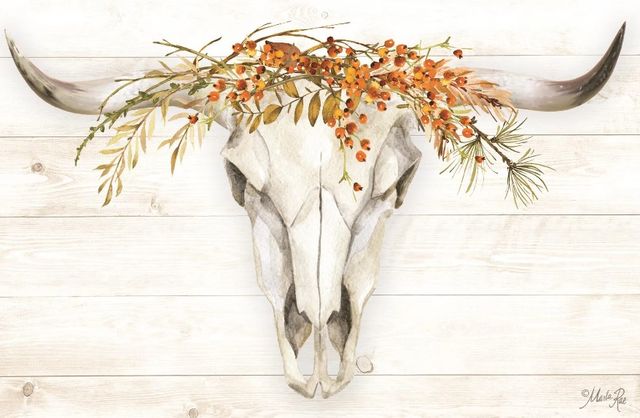 Classy Art Fall Steer Skull by Marla Rae Wall Art-1