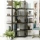 YHD Tobbaco Patina Floor Screen with Shelves-1