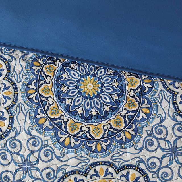 Olliix by Madison Park Tangiers 6 Piece Blue Full/Queen 2-in-1 Duvet Set-4