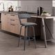 Armen Living Willow Black/Gray Swivel Counter Stool-1