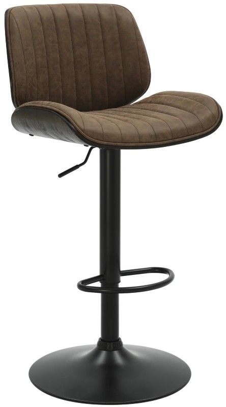 Armen Living Brock Black/Espresso/Vintage Dark Brown Barstool-0