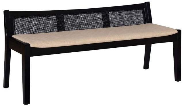 Powell® Bauer Beau Black/Brown Cane Bench