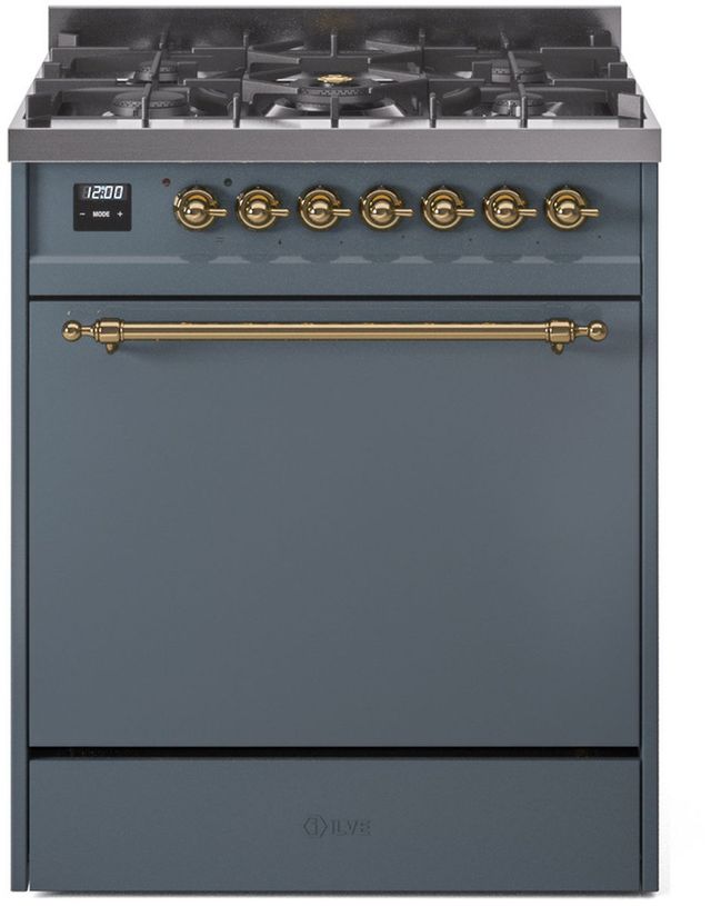 Ilve® Nostalgie II Series 30" Blue Gray Pro Style Dual Fuel Range-0