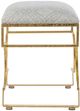 A & B Home Gold/Gray Upholstered Bench -2