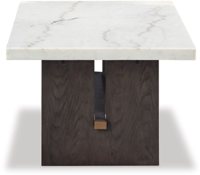 Signature Design by Ashley® Burkhaus White Coffee Table with Dark Brown Base-2