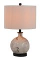 A & B Home Grey/White 14" Glass Table Lamp-1