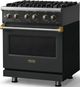 Viking® 5 Series 30" Antique Bronze Pro Style Dual Fuel (LP) Range with Brushed Brass Trim-3