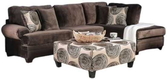Furniture of America® Bonaventura 2-Piece Brown Right-Arm Facing Sectional and Chaise-0