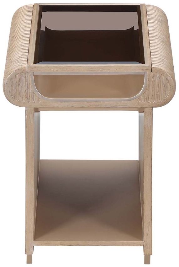 Michael Amini® West Kensington Sea Salt Caramel End Table-4