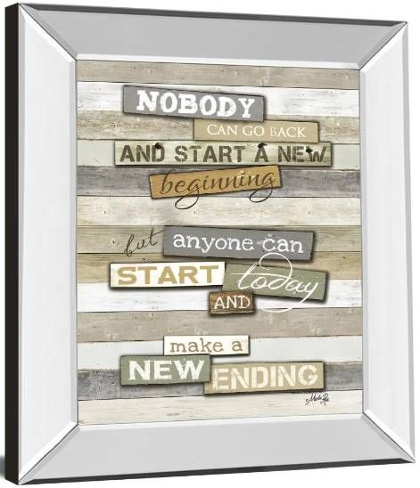 Classy Art New Ending by Marla Rae 26" Mirrored Frame Wall Art-1