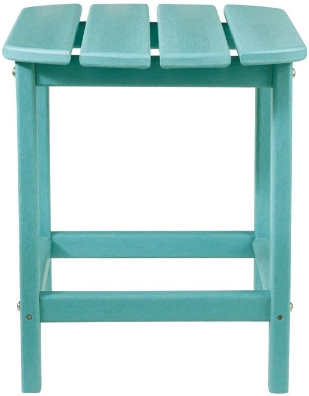 Signature Design by Ashley® Sundown Treasure Turquoise Plastic Outdoor Rectangular End Table-1
