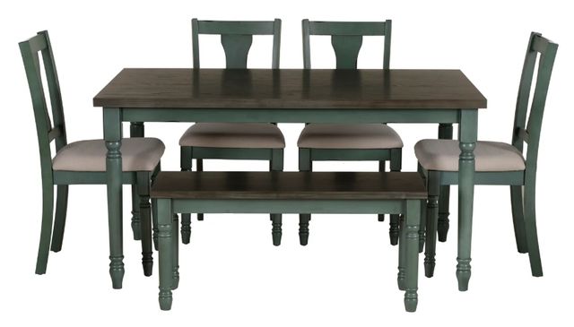 Powell® Willow 6-Piece Teal Dining Table Set-1