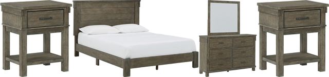 Signature Design by Ashley® Shamryn 5-Piece Grayish Brown Full Panel Bed Set-0