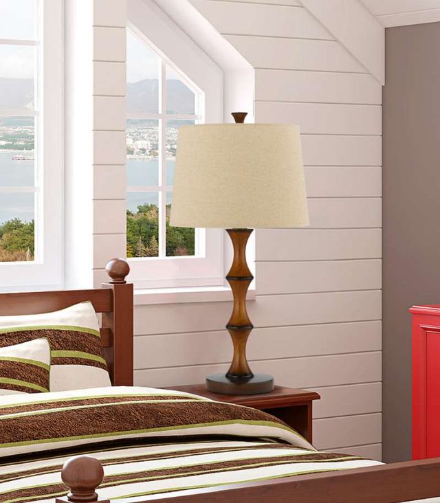 Cal® Lighting & Accessories Bone/Dark Brown Buckhorn Table Lamp-1