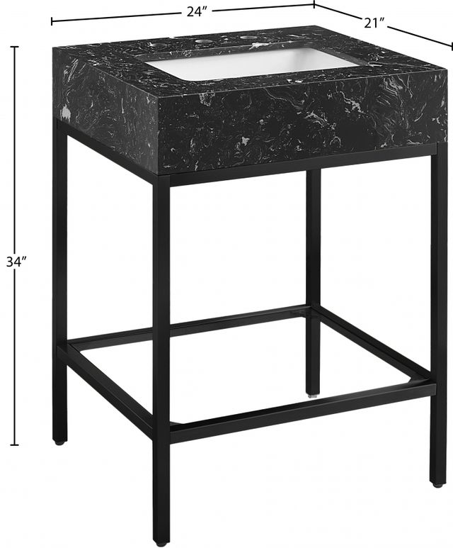 Meridian Furniture Marmo Black/Matte Black 24" Bathroom Vanity-4