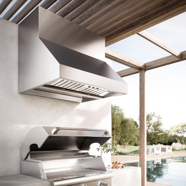Falmec Zeus 36" Scotch Brite Stainless Steel Outdoor Range Hood-3