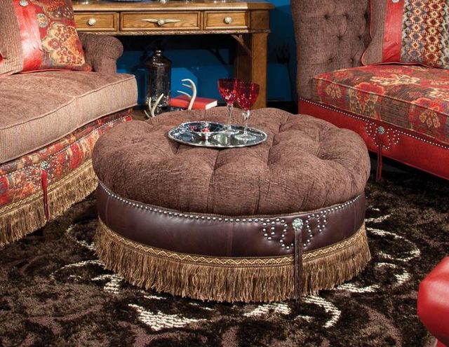 Marshfield Furniture Cecilia (Leather) Brown/Dark Brown Ottoman-0