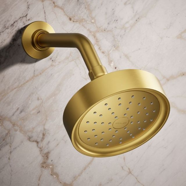 KOHLER® Purist® Vibrant Brushed Moderne Brass 1.5 GPM Single-Function Showerhead-1