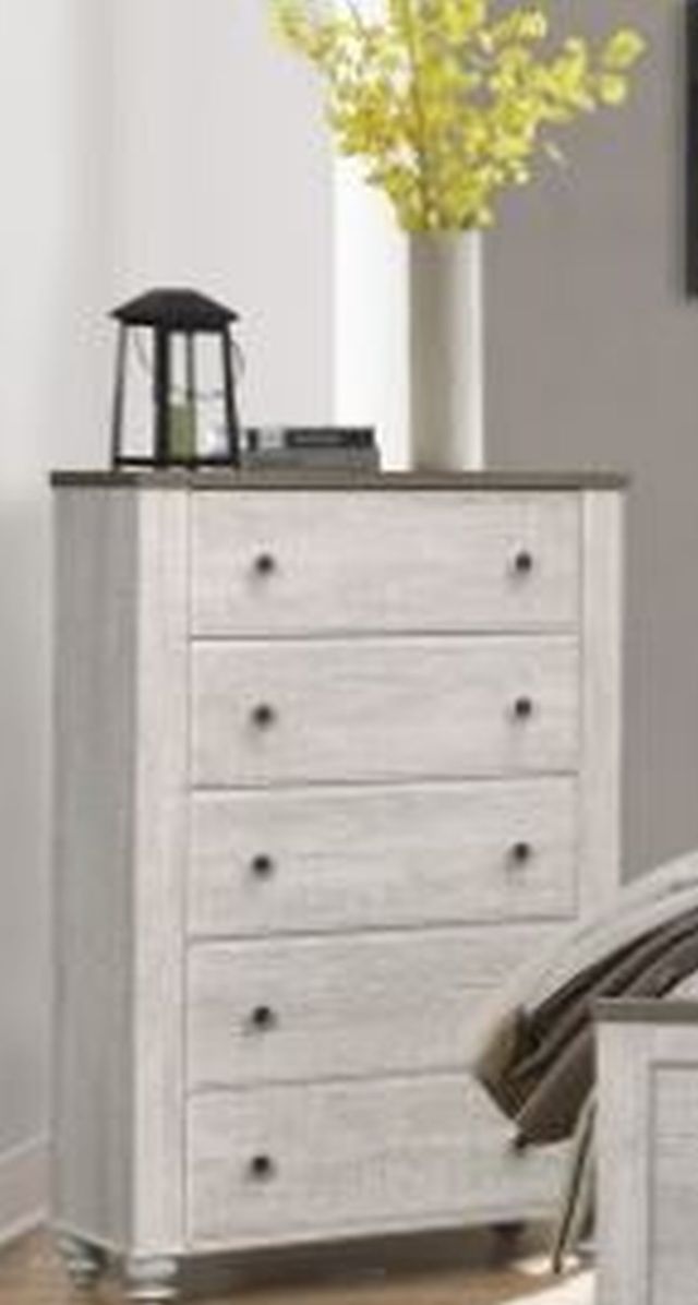 Mazin Furniture Nashville Antique White and Brown Chest-2