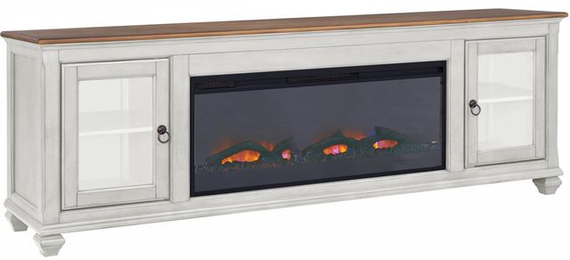 Legends Home Americana Brown/White 86" Fireplace Console-0