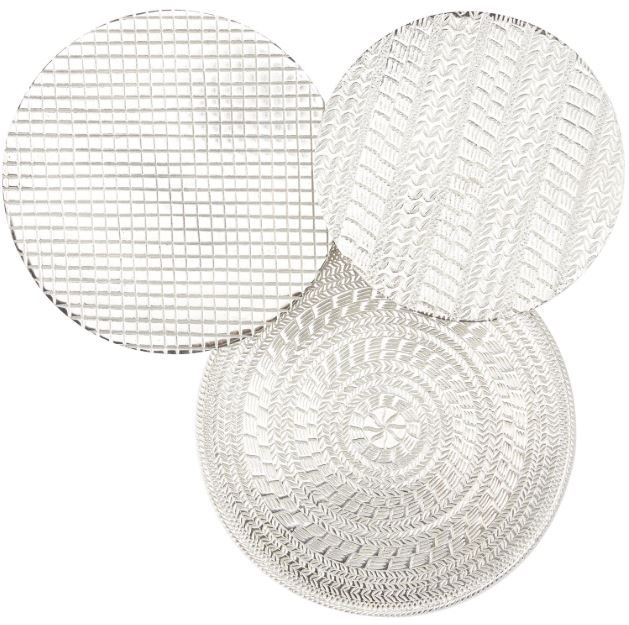 Deco Marche U Select Silver Metal Plate Wall Decor with Textured Pattern-0