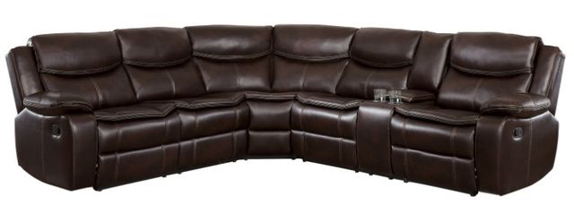 Homelegance® Bastrop Brown 3-Piece Manual Reclining Sectional-0