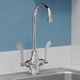Elkay Chrome Single Hole Concealed Deck Faucet with 5" Gooseneck Spout and 4" Wristblade Handles-1