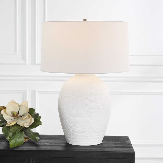 Uttermost® Reyna Chalk White Table Lamp-1