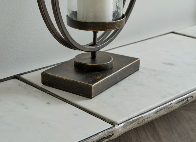 Signature Design by Ashley® Ryandale Glass Top Console Table with Antique Pewter Base-3
