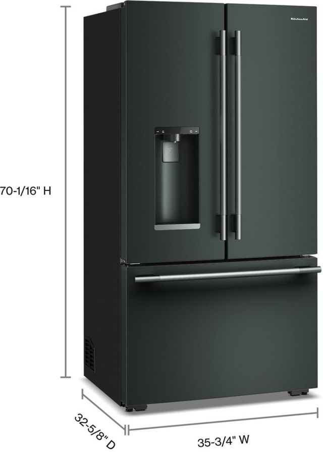 KitchenAid® 36" 23.1 Cu. Ft. Juniper Counter Depth French Door Refrigerator with Intelligent Auto Fill-2