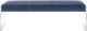 TOV Furniture Envy Antique Blue Vegan Leather/Acrylic Bench-1