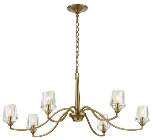 Uttermost® Barcelona Natural Brass 6 Light Chandelier-0