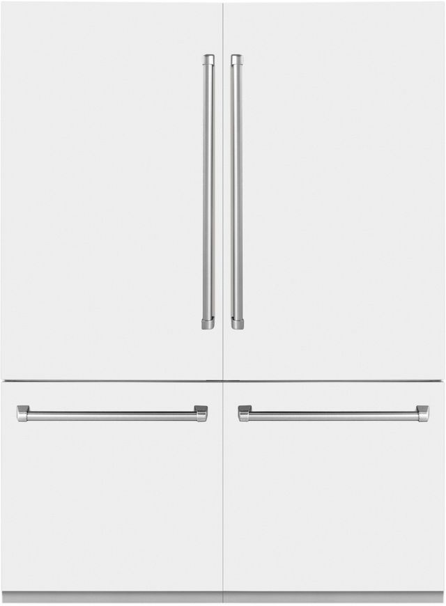 ZLINE 60" 32.2 Cu. Ft. White Matte Built-In French Door Refrigerator-0