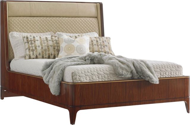 Lexington Home Take Five Empire Ivory/Santos Rosewood Queen Panel Bed-0