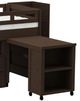 Elements International Cali Kids Brown Full Loft Bed with Staircase, Roller Desk, Open Shelf Unit, and Two Drawer Unit-1