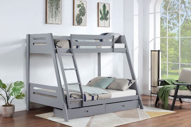 Coaster® Trisha Grey Twin Over Full Bunk Bed with Storage Drawers-5
